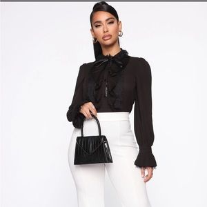 Fashion Nova Feeling Ruffled Chiffon Top